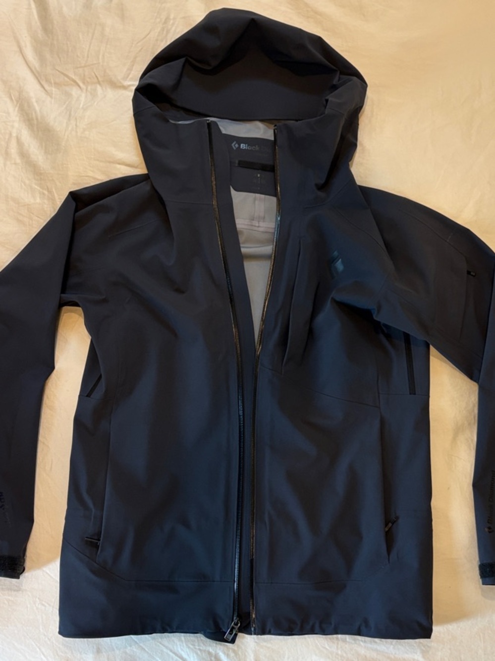 Black Diamond Men's Black Hooded ski shell - Recon Stretch shell sample - size m